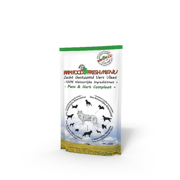Farm Food Fresh Menu honden natvoer Pens&Hart 125gr