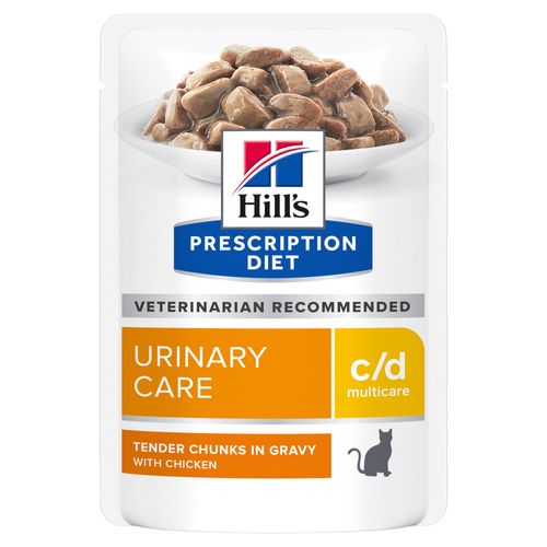 Hill&apos;s C/D Multicare Urinary Care kattenvoer nat met Kip 12x85g maaltijdzakje multipack