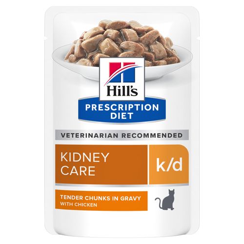 Hill&apos;s Prescription Diet K/D Kidney Care kattenvoer nat met Kip 12x85g maaltijdzakje multipack