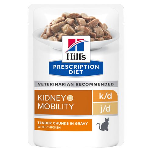 Hill&apos;s Prescription Diet K/D + Mobility kattenvoer met Kip 12x85g maaltijdzakje multipack