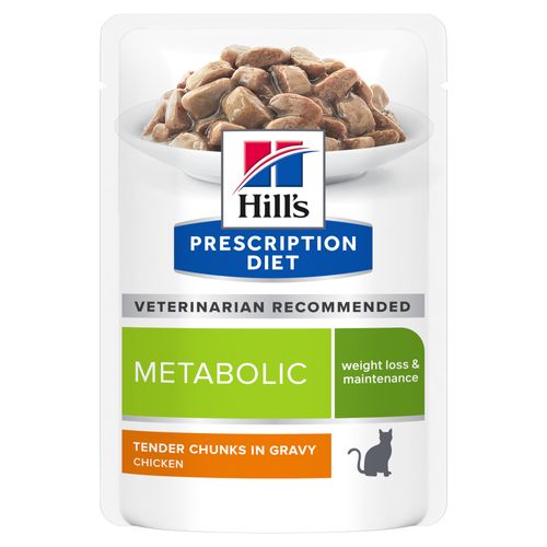 Hill&apos;s Prescription Diet Metabolic Weight Management Kat natvoer met Kip 12x85g maaltijdzakje multipack