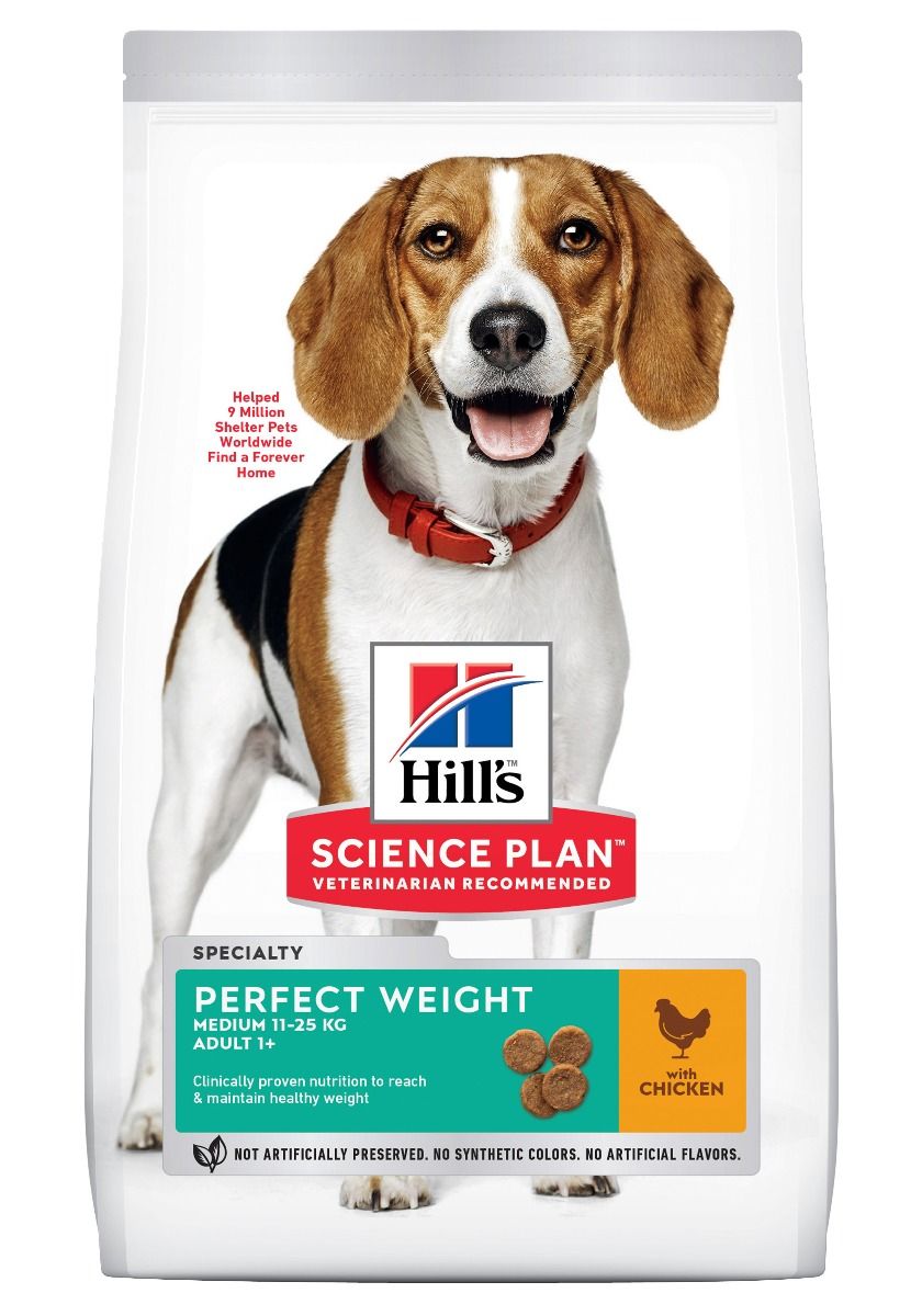 Hill&apos;s Science Plan Hond Adult Perfect Weight Medium Kip 12kg