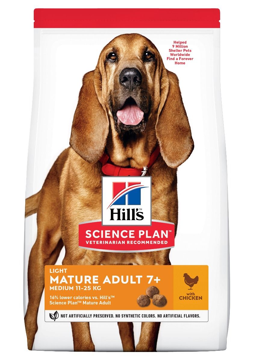 Hill&apos;s Science Plan Hond Mature Adult 7+ Light Medium Kip 14kg