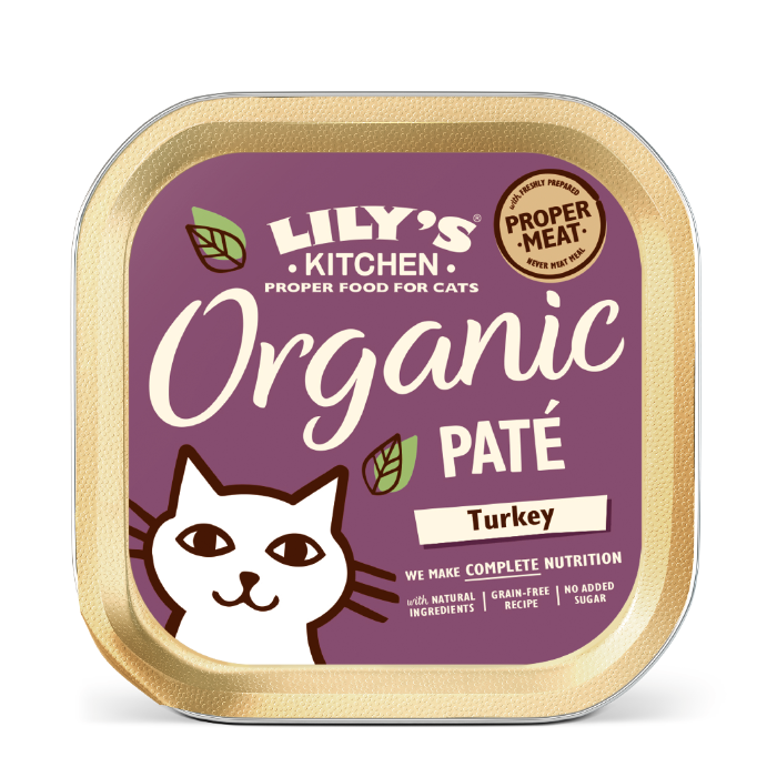 Lily&apos;s Kitchen Organic Paté met Kalkoen natvoer kat 19 x 85 gram