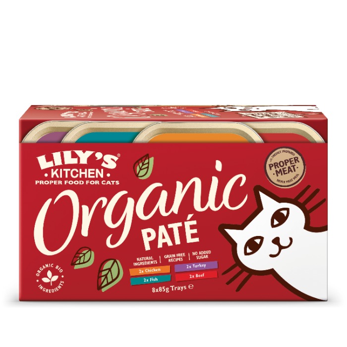 Lily&apos;s Kitchen Organic Patés multipack kat natvoer 8x85 gram