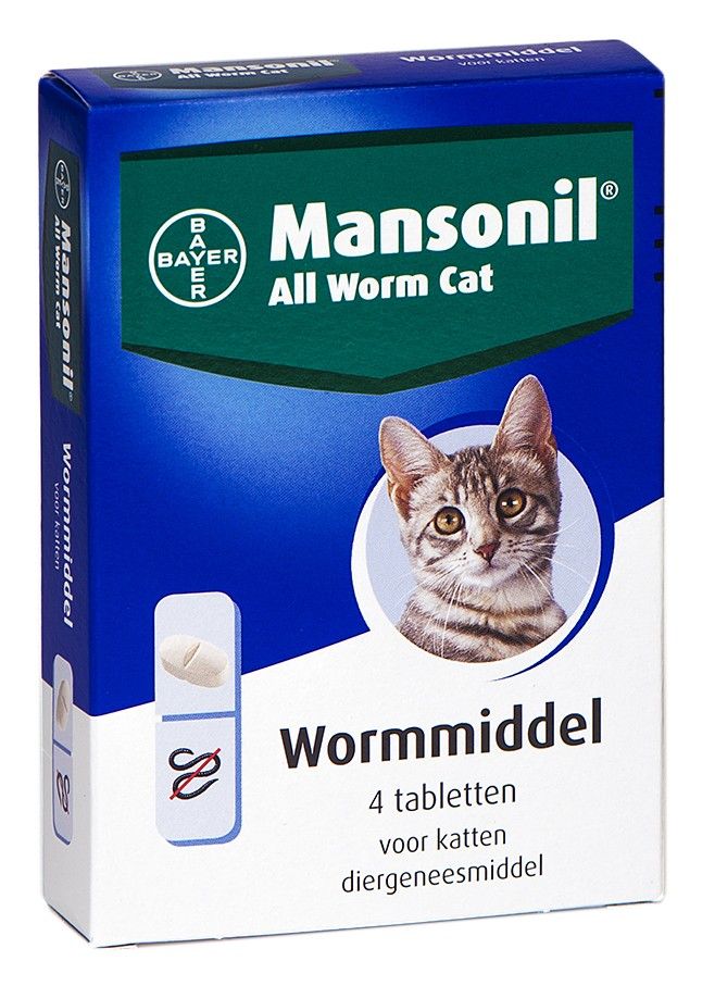 Mansonil All Worm Cat ontwormingsmiddel voor de kat 4tbl