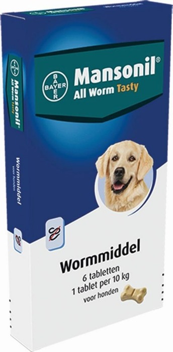 Mansonil All Worm tasty ontwormingsmiddel voor de hond 6tbl