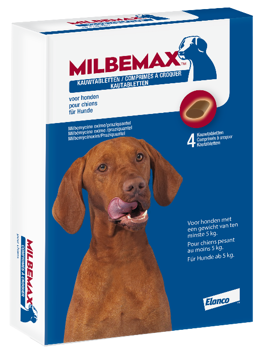 Milbemax ontworming kauwtablet hond vanaf 5 kilo