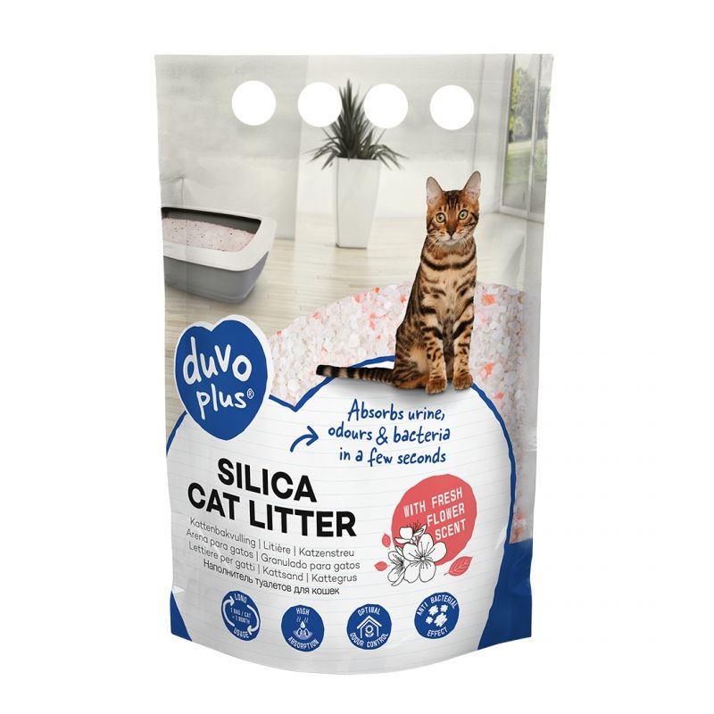 Premium silica kattenbakvulling bloemen Wit/roze 1-8mm - 5L
