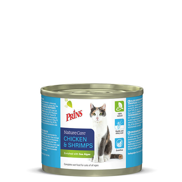 Prins NatureCare Kip & Garnalen kattenvoer 200gr