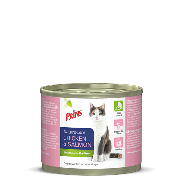 Prins NatureCare Kip & Zalm kattenvoer 200gr