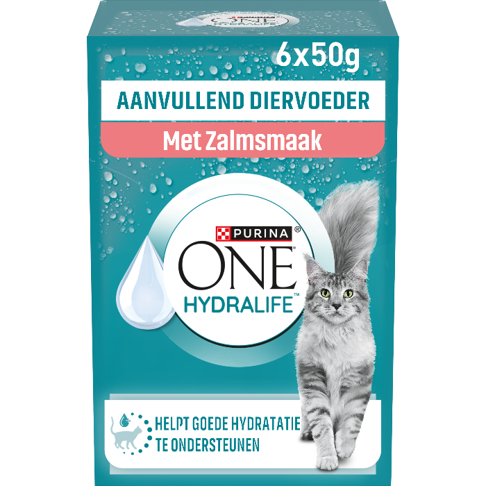 Purina One Hydralife Zalmsmaak natvoer kat 6 x 50 gram