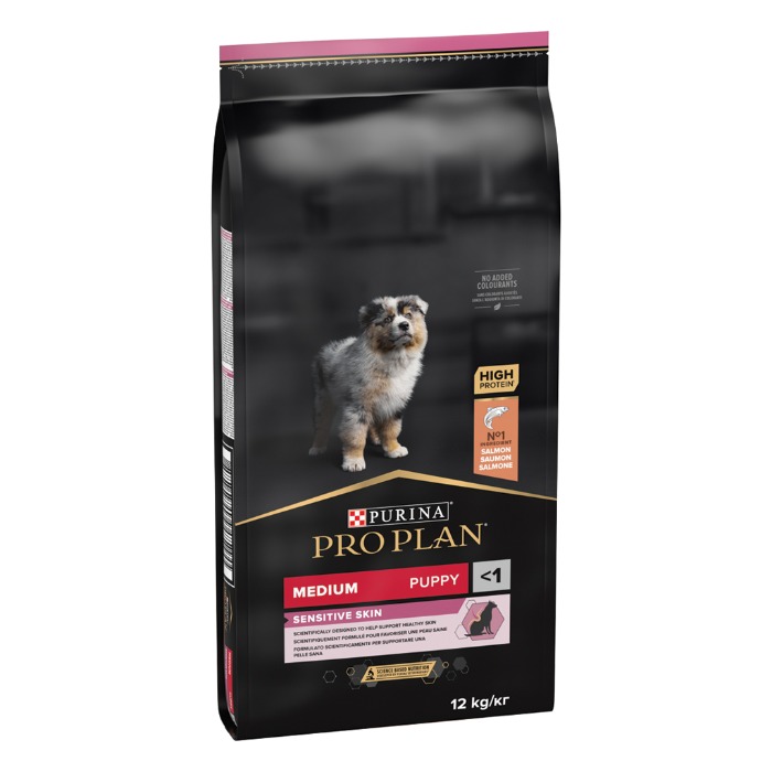 Purina Pro Plan Medium Puppy Sensitive Skin 12kg zalm