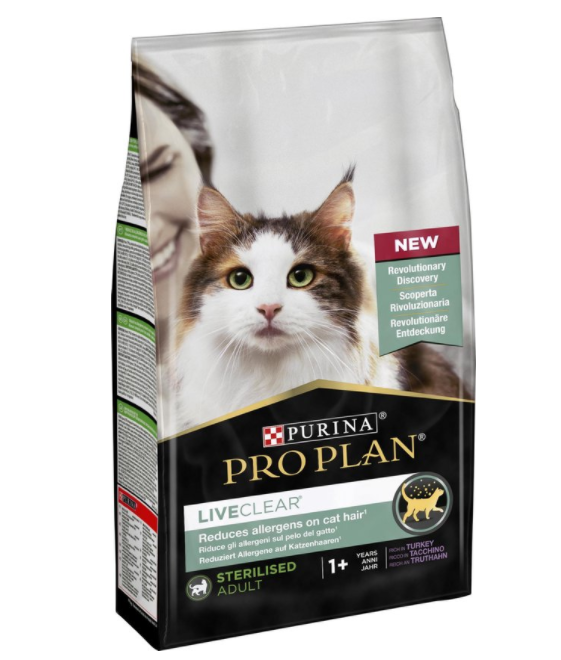 Purina Pro Plan liveclear sterilised kalkoen kat 1