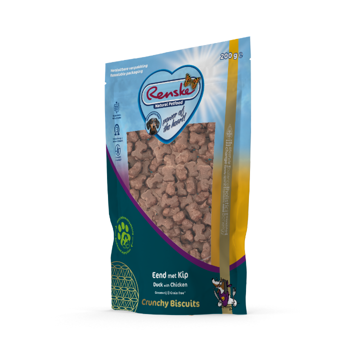 Renske Gezonde Beloning Crunchy Hondensnack eend en kip 200gr