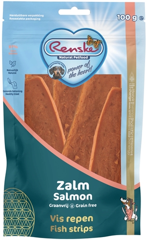 Renske Gezonde Beloning Hond Vleesrepen Zalm 100gr