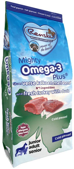 Renske Mighty Omega Plus Koud Geperst - Verse Kalkoen en Eend hond 12kg