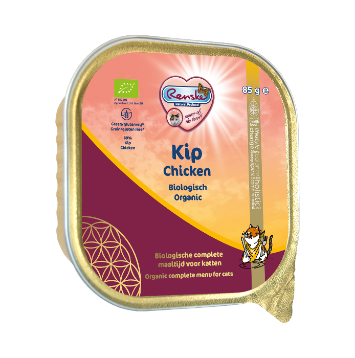 Renske biologisch vers gestoomde kip 19 x 85 gram