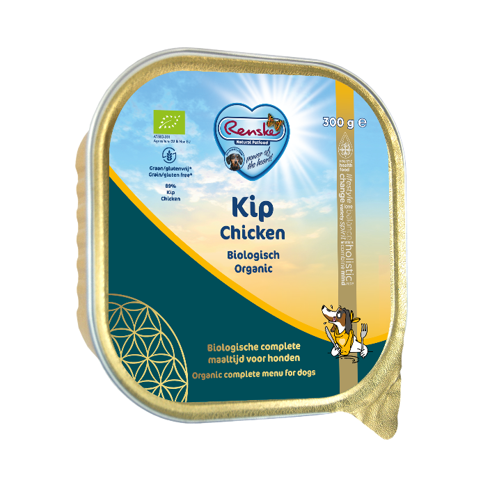 Renske biologisch vers gestoomde kip 9 x 300 gram (LET OP! THT: 8-2025)