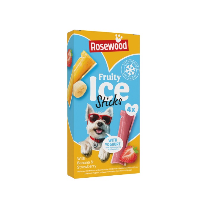 Rosewood Fruity Icesticks banaan en aardbei 4x40gram