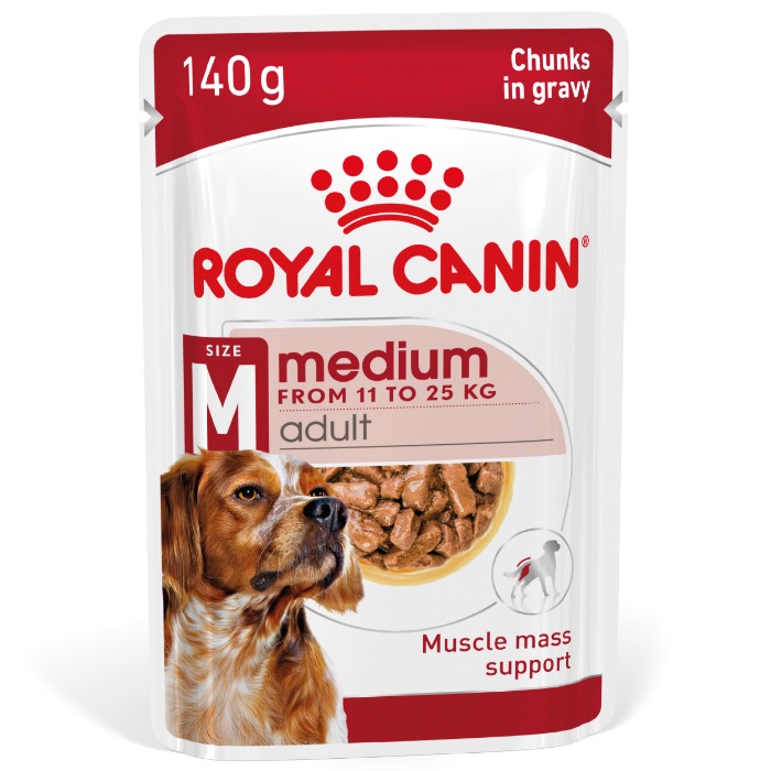 Royal Canin Medium Adult natvoer hondenvoer zakjes 10x140g