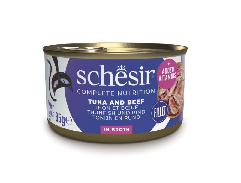 Schesir Complete Nutrition Tonijn en Rund in Bouillon natvoer kat 85 gram