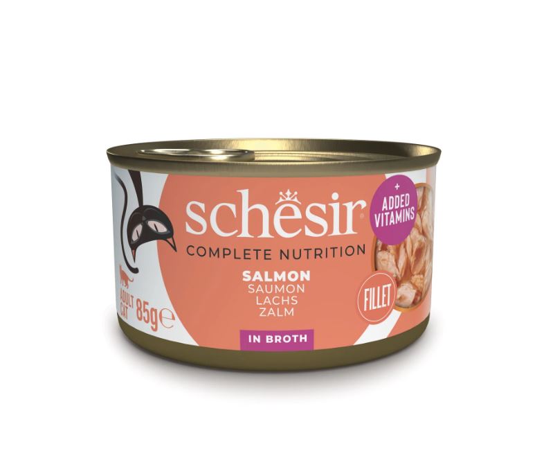 Schesir Complete Nutrition Zalm in Bouillon kat 85 gram