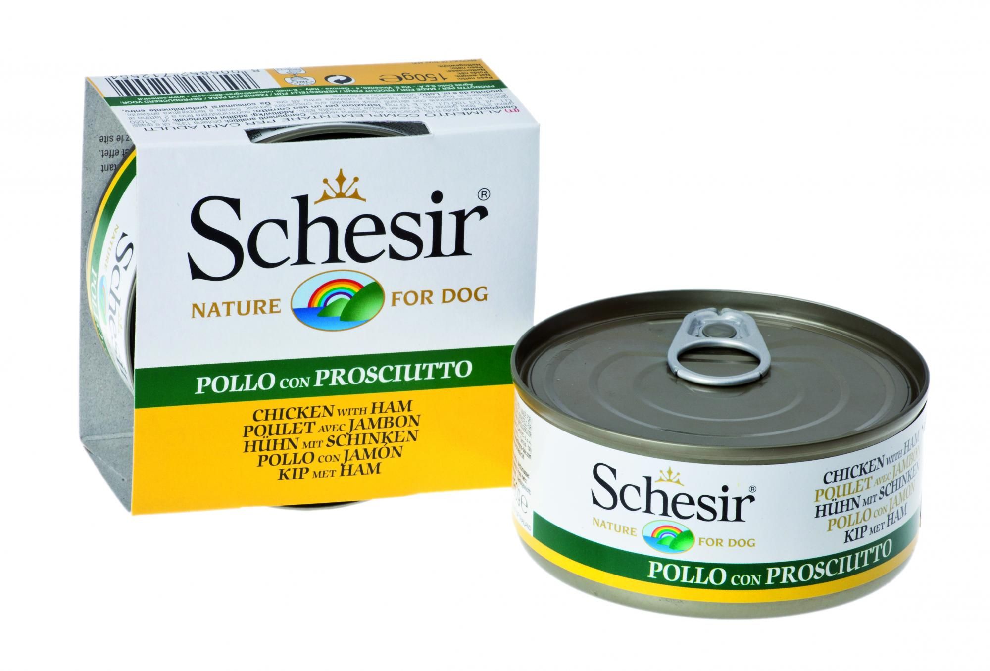 Schesir Hond Gelei Kip/Ham 150gr