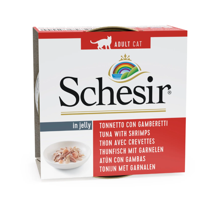 Schesir in Gelei Tonijn/Garnalen natvoer kat 85gr