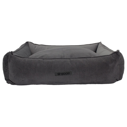 Wooff Mand Cocoon Rib Velours Antraciet Large 90 x 70 x 22 cm
