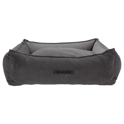 Wooff Mand Cocoon Rib Velours Antraciet Medium 70 x 60 x 20 cm