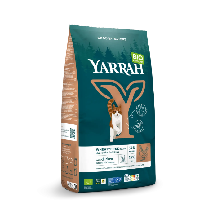 Yarrah Biologisch Tarwevrij kattenvoer Kip & Vis 10 kilo