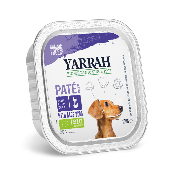 Yarrah bio paté kip & kalkoen hondenvoer 12 x 150gr