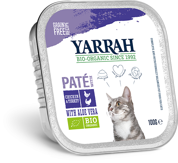 Yarrah natvoer kat kuipje pate graanvrij bio kip & kalkoen 16x100gr