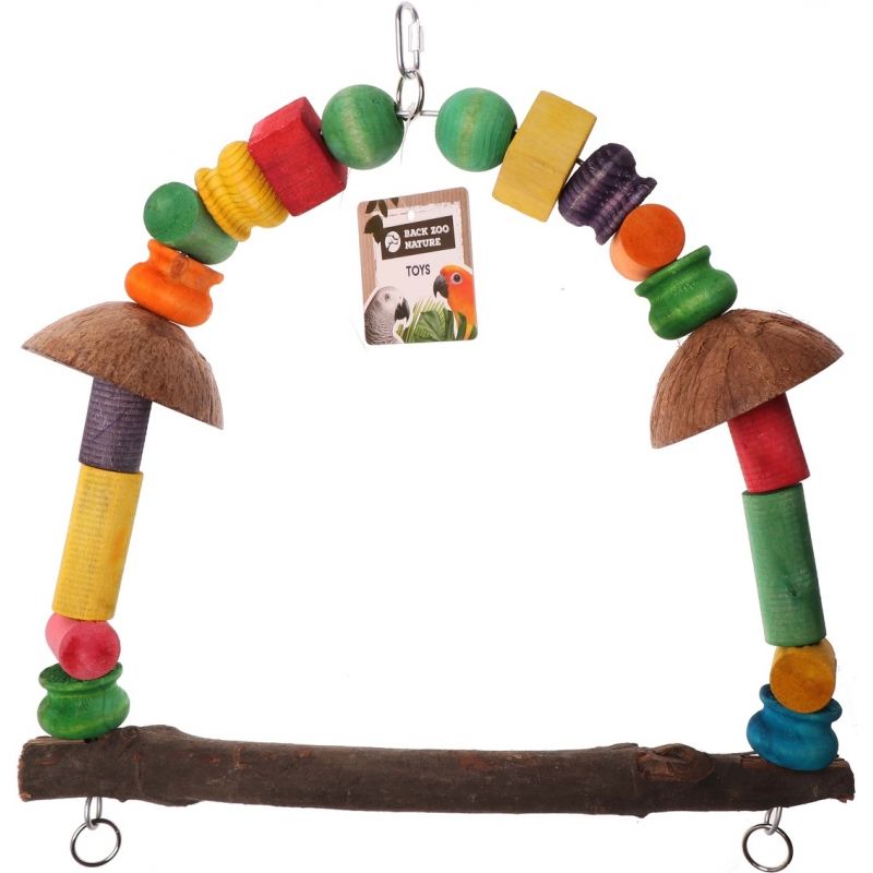 Back Zoo Nature Parrot Coconut Swing