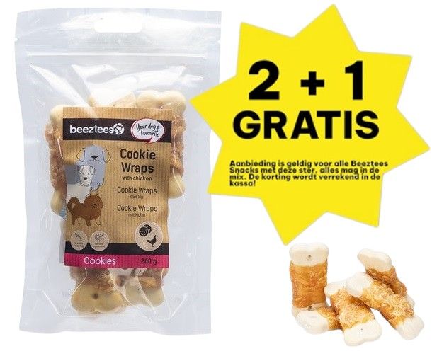 Beeztees - Cookie Wraps Met Kip maat L