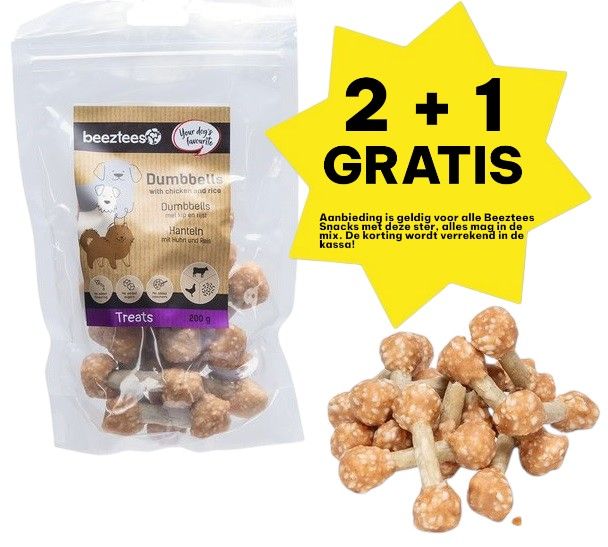 Beeztees - Dumbbells Met Kip En Rijst