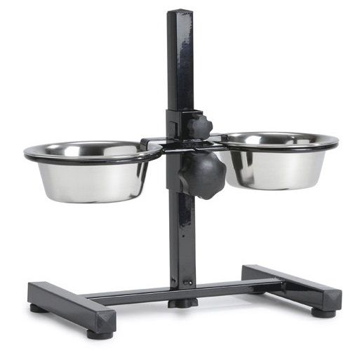 Beeztees - H-Standaard zwart incl. 2 RVS bakken