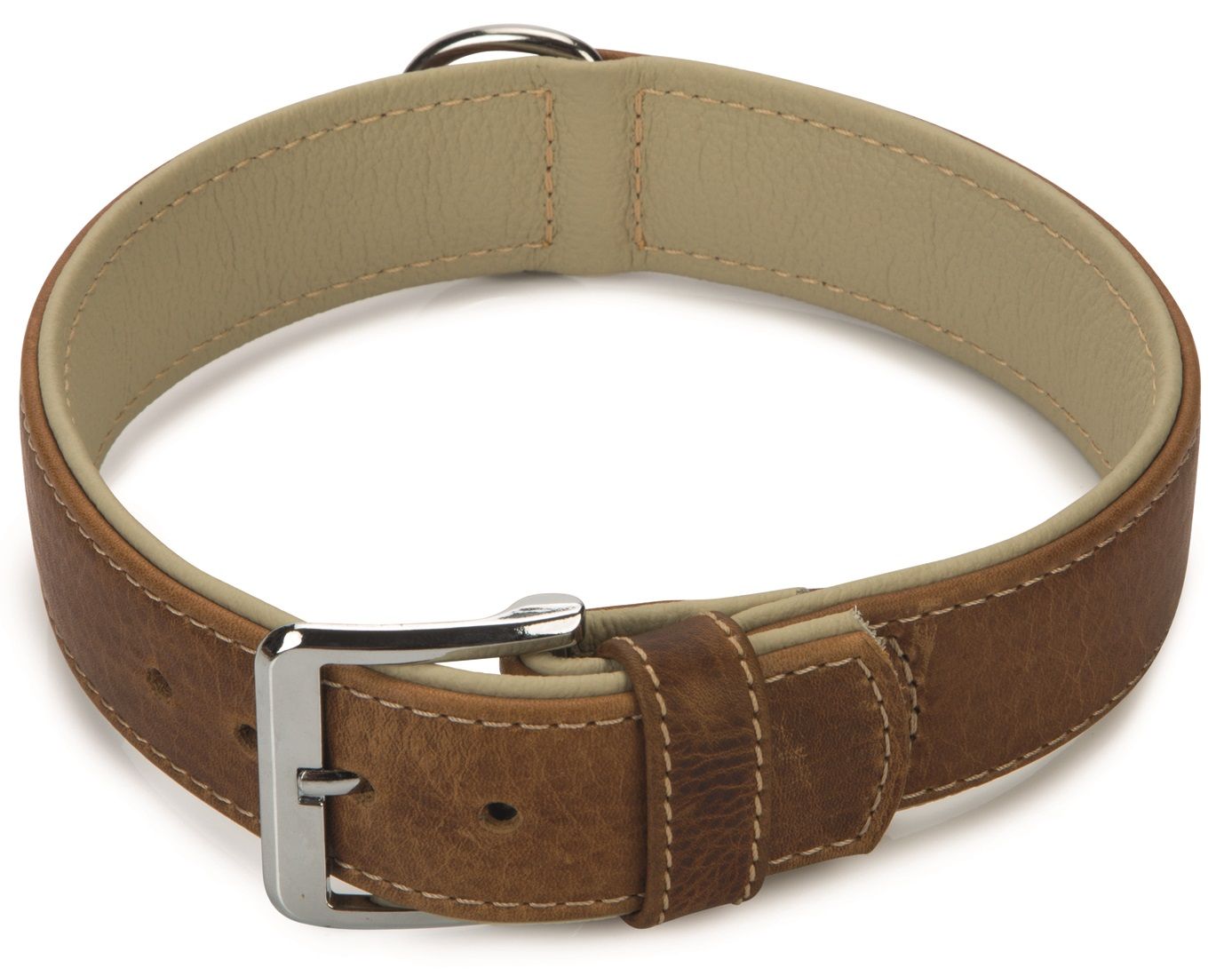 Beeztees - Leren Halsband Comfort Bruin