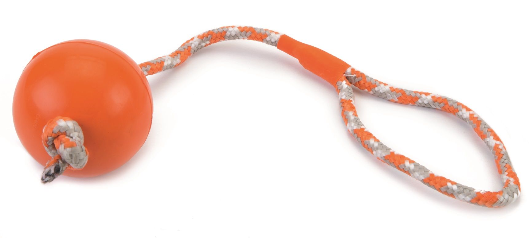 Beeztees - Rubber Bal Met Koord Oranje