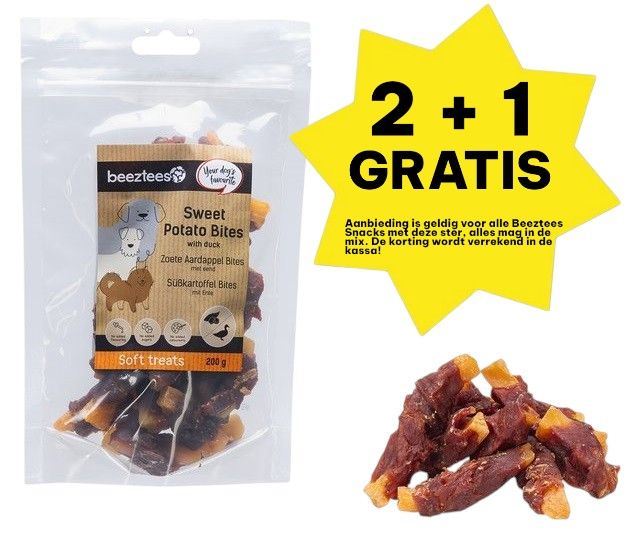 Beeztees - Zoete Aardappel Bites Eend