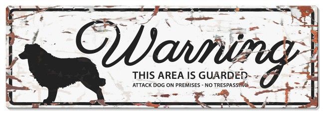 D&D - Waarschuwingsbord Collie (wit)