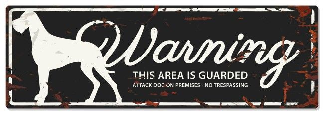 D&D - Waarschuwingsbord Danish Dog (zwart)
