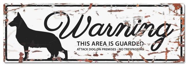 D&D - Waarschuwingsbord German Shepherd (wit)