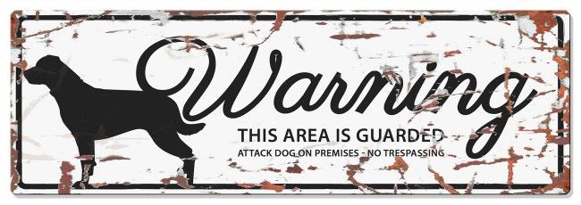 D&D - Waarschuwingsbord Rottweiler (wit)