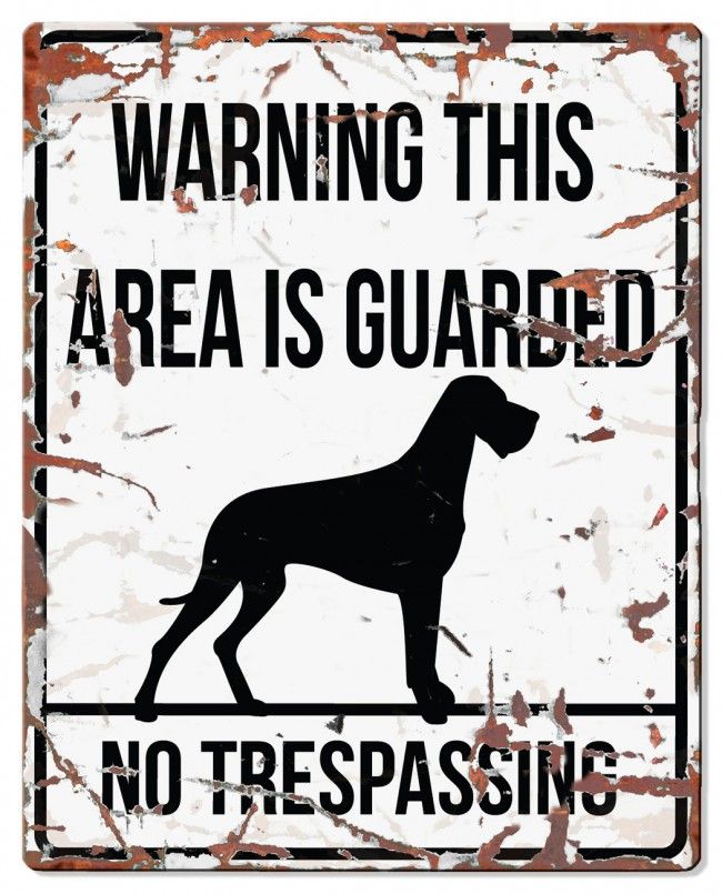 D&D - Waarschuwingsbord Square Danish Dog (wit)