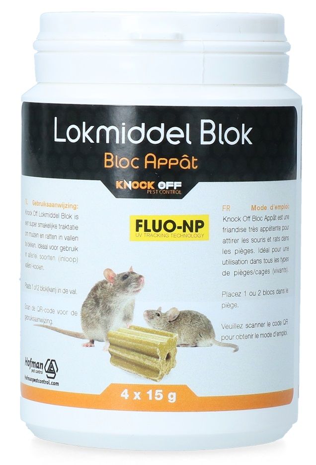 Knock Off - Lokmiddel Blok voor Muis&Rat 4x15gr