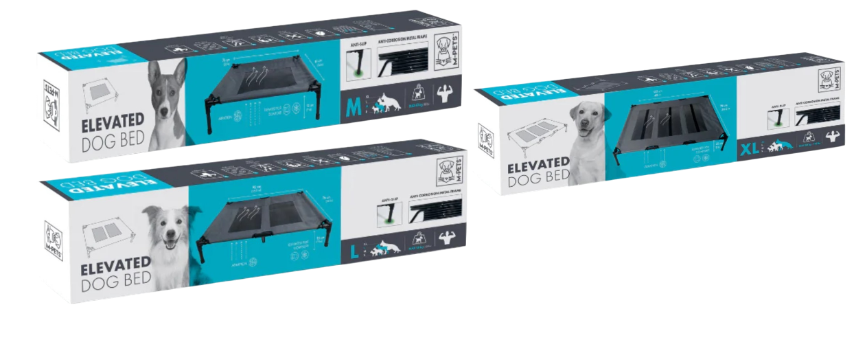 M-Pets - Elevated Pet Bed Grijs