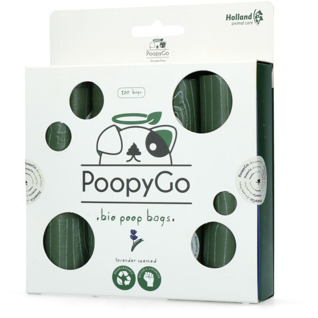PoopyGo - Bio Eco Friendly 8 poepzakrollen Lavendel