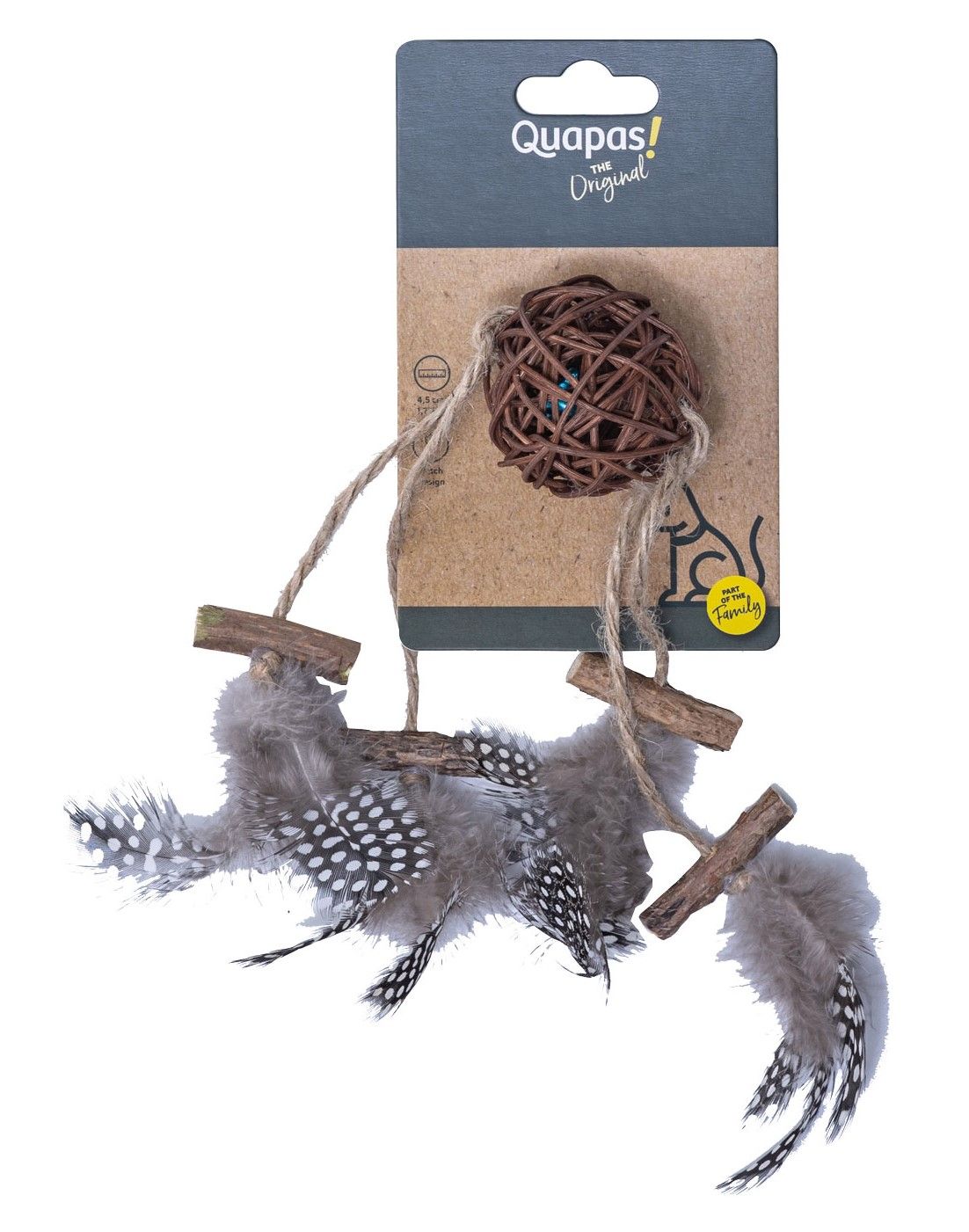 Quapas! - Rattan Ball With Feathers B